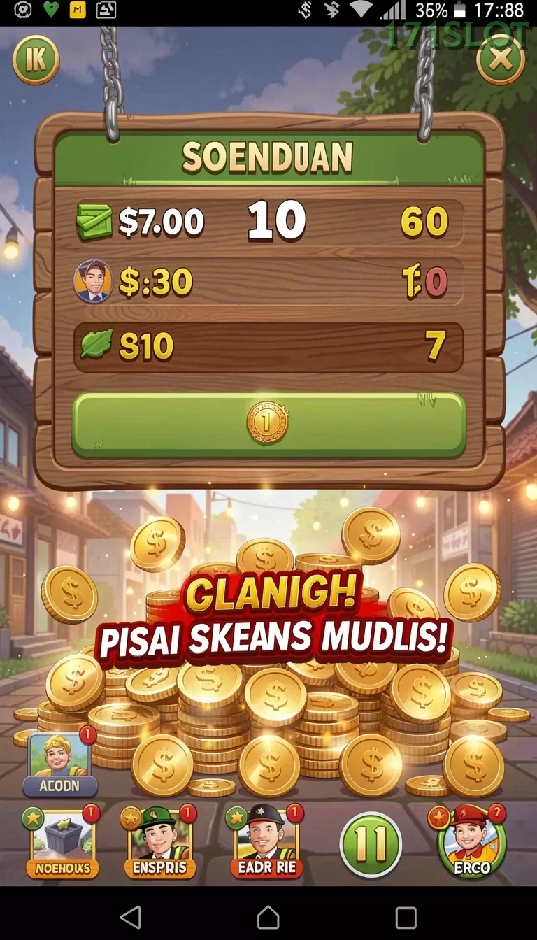 Cuplikan layar FB168 — menu navigasi