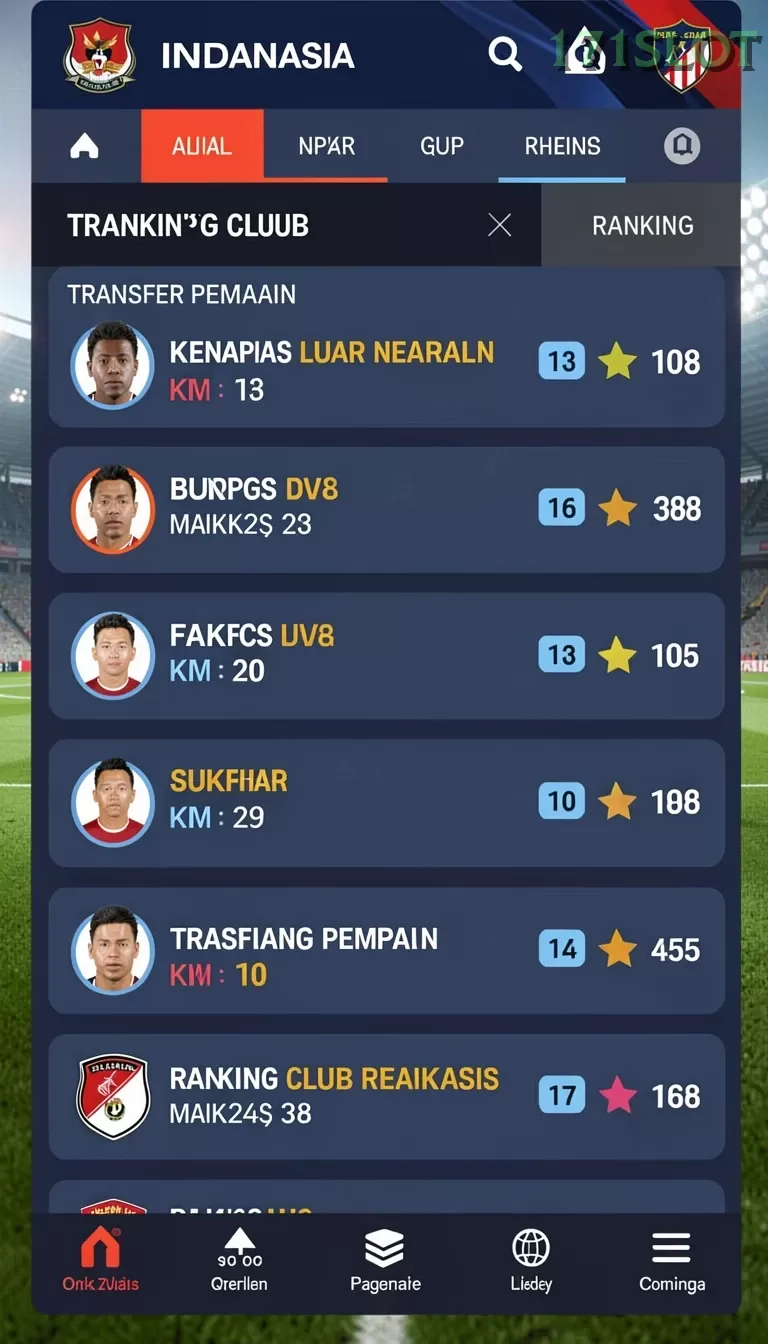 Cuplikan layar COINS — menu navigasi