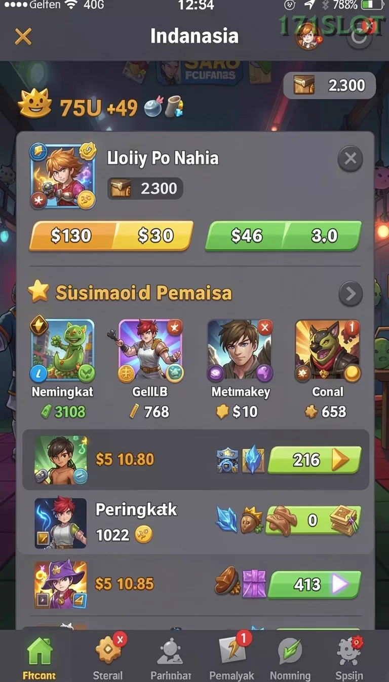 Cuplikan layar COINS — aktivitas